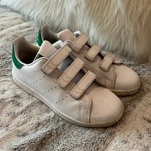 Adidas Stan Smith Ortholite All Velcro Tennis Sneakers size 2 Youth